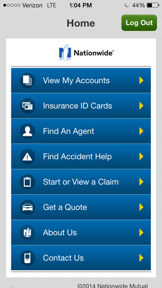 Nationwide App Home Page