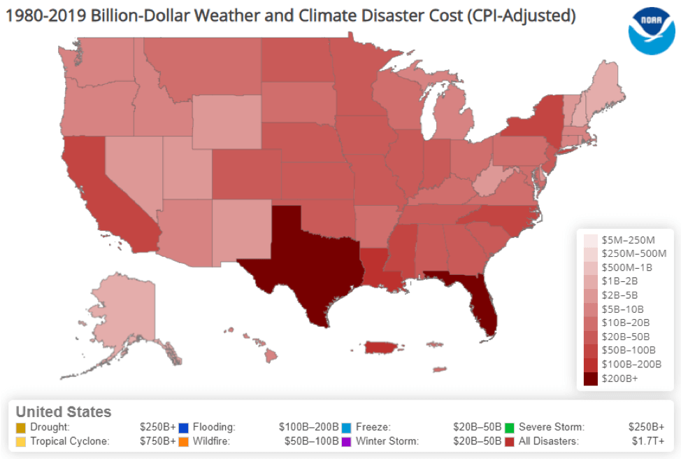 1980 - 2019 billion dollar weather and climate disaster cost (1)