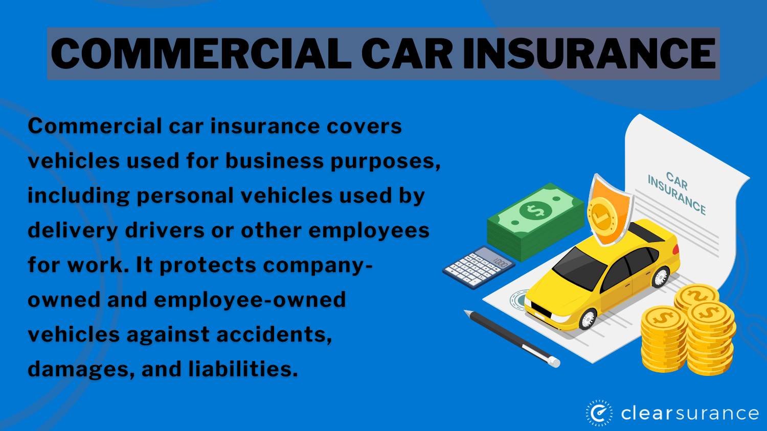 Commercial Car Insurance Definition Card: Best Car Insurance for Grubhub Drivers