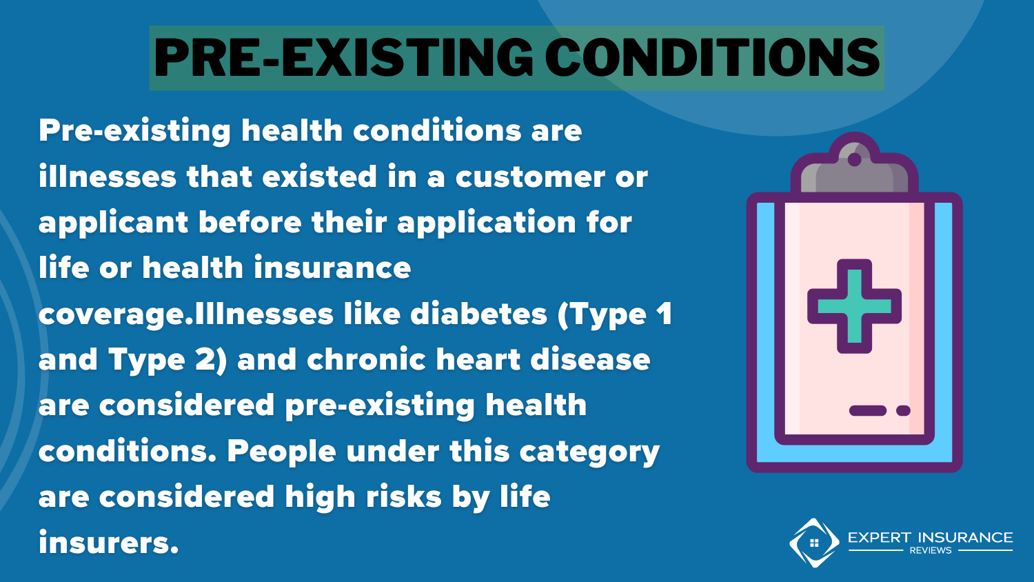 Pre-Existing Conditions Definition Card: Best Life Insurance for High-Risk Individuals