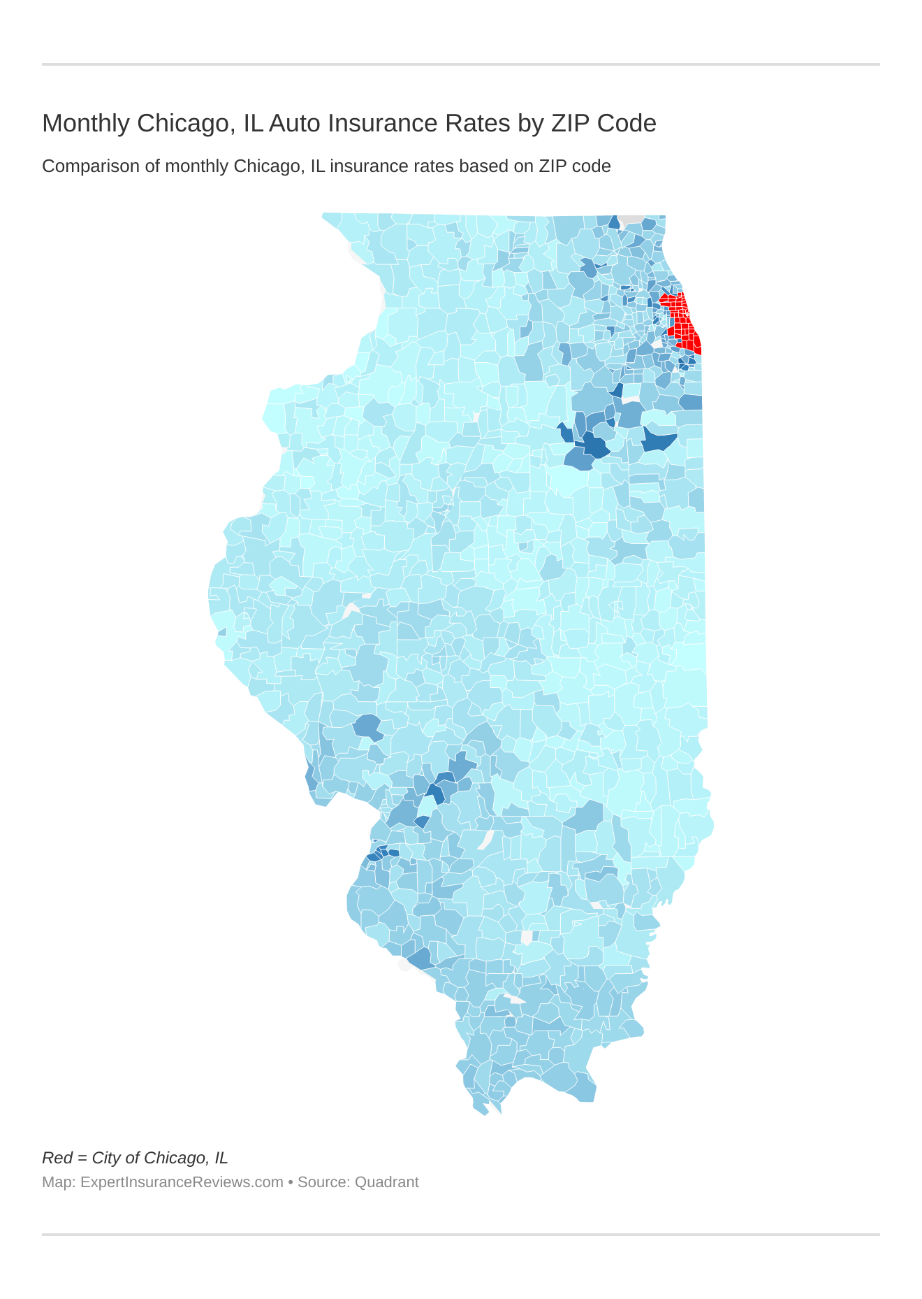 Monthly Chicago, IL Auto Insurance Rates by ZIP Code